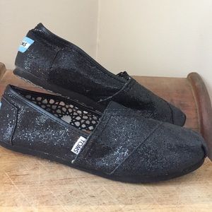 Black Sparkle TOMS Size 8.5